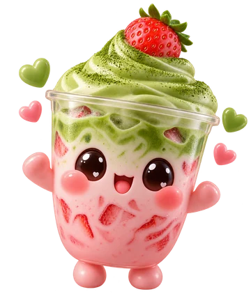 Strawberry matcha companion